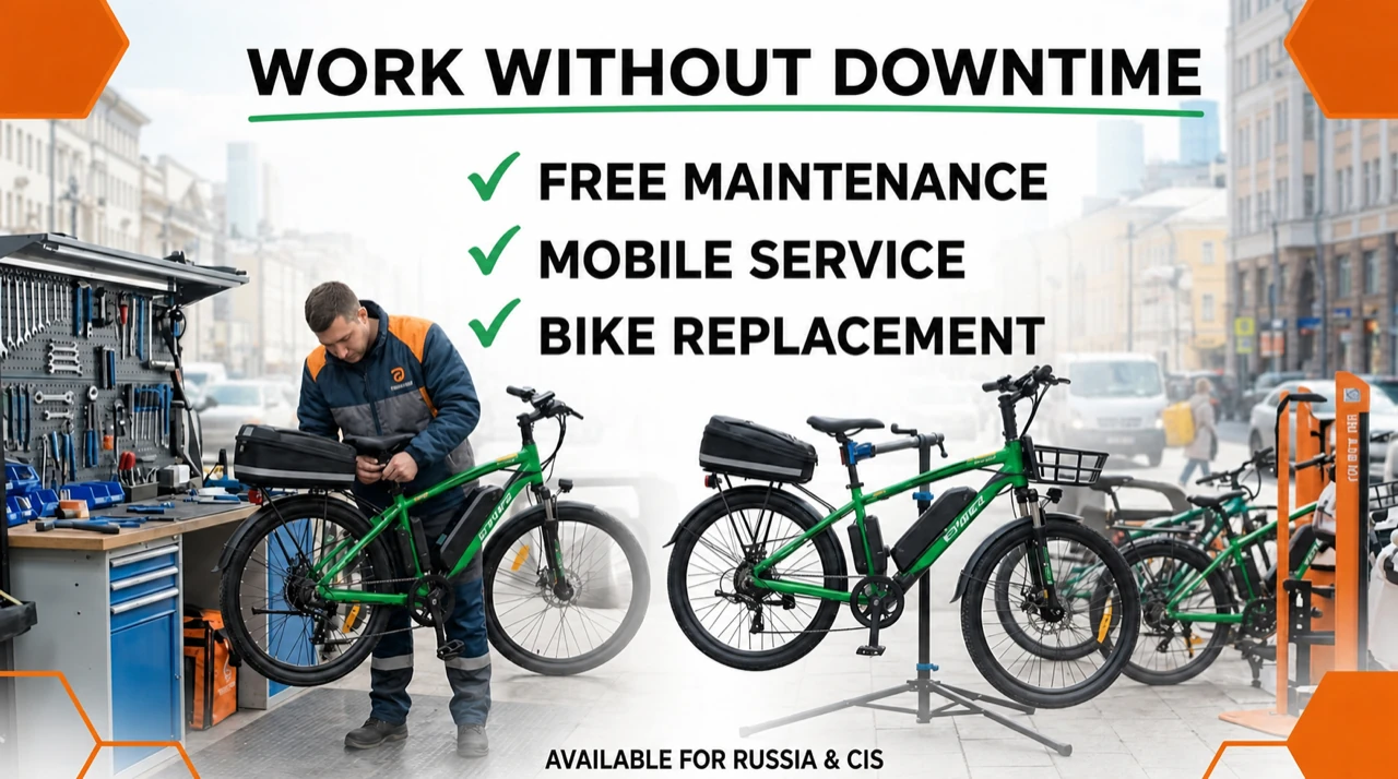 E-bike maintenance in the workshop